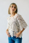 The Tustin Crochet Detail Top in Natural