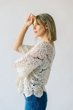 The Tustin Crochet Detail Top in Natural