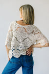 The Tustin Crochet Detail Top in Natural