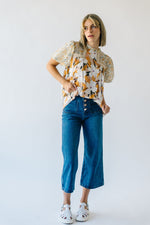 The Silverado Embroidered Blouse in Mustard Floral
