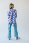 The Off the Wall Checkered Cardigan in Lavender Haze