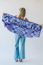 The Off the Wall Checkered Cardigan in Lavender Haze