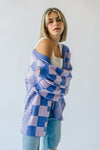 The Off the Wall Checkered Cardigan in Lavender Haze