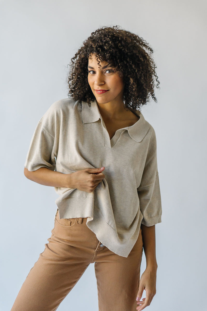 The Arvin Collar Sweater in Oatmeal