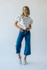 The Palmdale Sequin Dot Detail Tee in White
