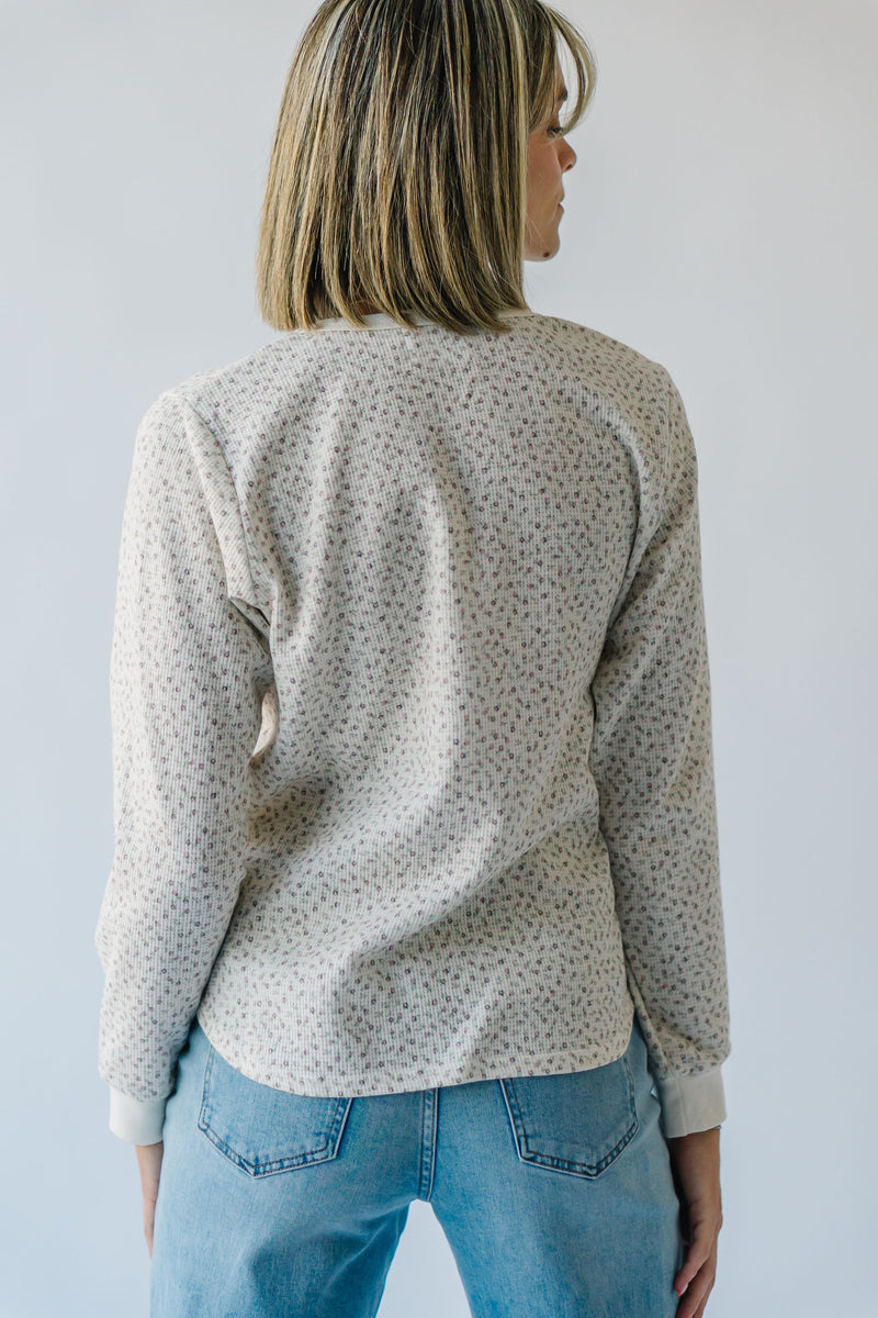 The Lomita Floral Long Sleeve Top in Dusty Pink