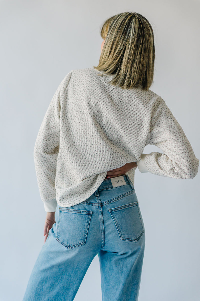 The Lomita Floral Long Sleeve Top in Dusty Pink