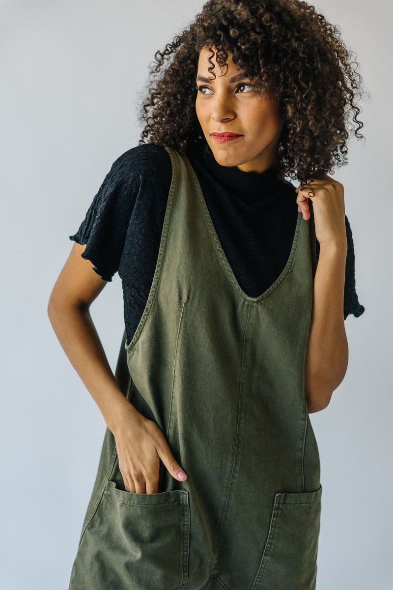 Free People: High Roller Jumpsuit in Moss Stone