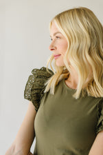 The Dottie Eyelet Detail Blouse in Olive