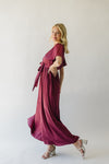 The Tucson Satin Maxi Dress in Berry