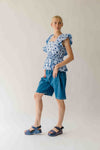 The Franklin Polka Dot Blouse in Blue Combo
