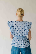 The Franklin Polka Dot Blouse in Blue Combo