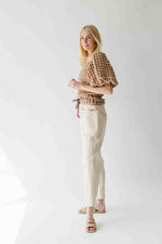 The Zogas Striped Barrel Pant in Natural + Cream