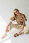 The Zogas Striped Barrel Pant in Natural + Cream