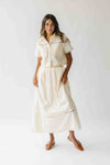 The Blevins Lace Detail Shirt + Skirt Set in Butter