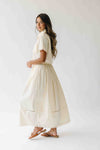 The Blevins Lace Detail Shirt + Skirt Set in Butter