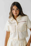 The Blevins Lace Detail Shirt + Skirt Set in Butter