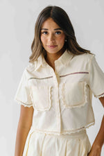 The Blevins Lace Detail Shirt + Skirt Set in Butter