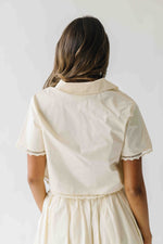The Blevins Lace Detail Shirt + Skirt Set in Butter