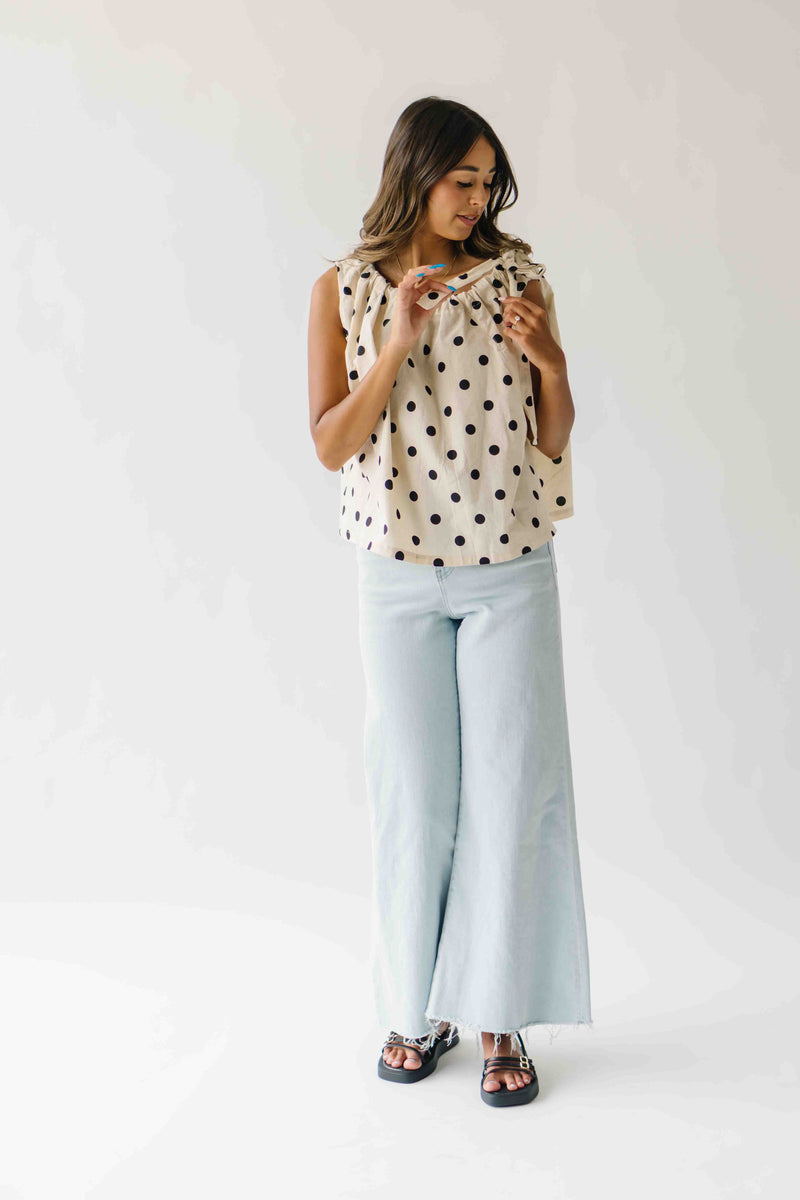 The Antano High Rise Wide Leg Jean in Light Slate