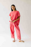 The Andy Washed Short Sleeve + Pleated Pant Set in Red