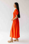 The Merna Smocked Detail Maxi Dress in Orange