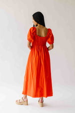 The Merna Smocked Detail Maxi Dress in Orange