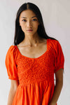 The Merna Smocked Detail Maxi Dress in Orange