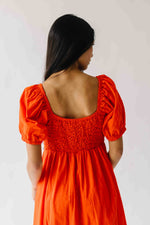 The Merna Smocked Detail Maxi Dress in Orange