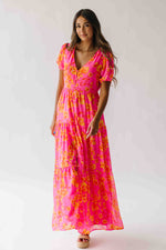The Anaya Floral Maxi Dress in Pink Combo