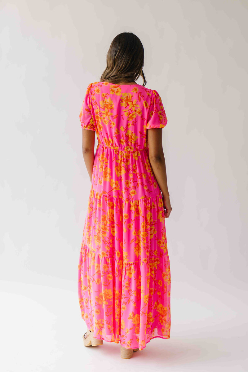 The Anaya Floral Maxi Dress in Pink Combo