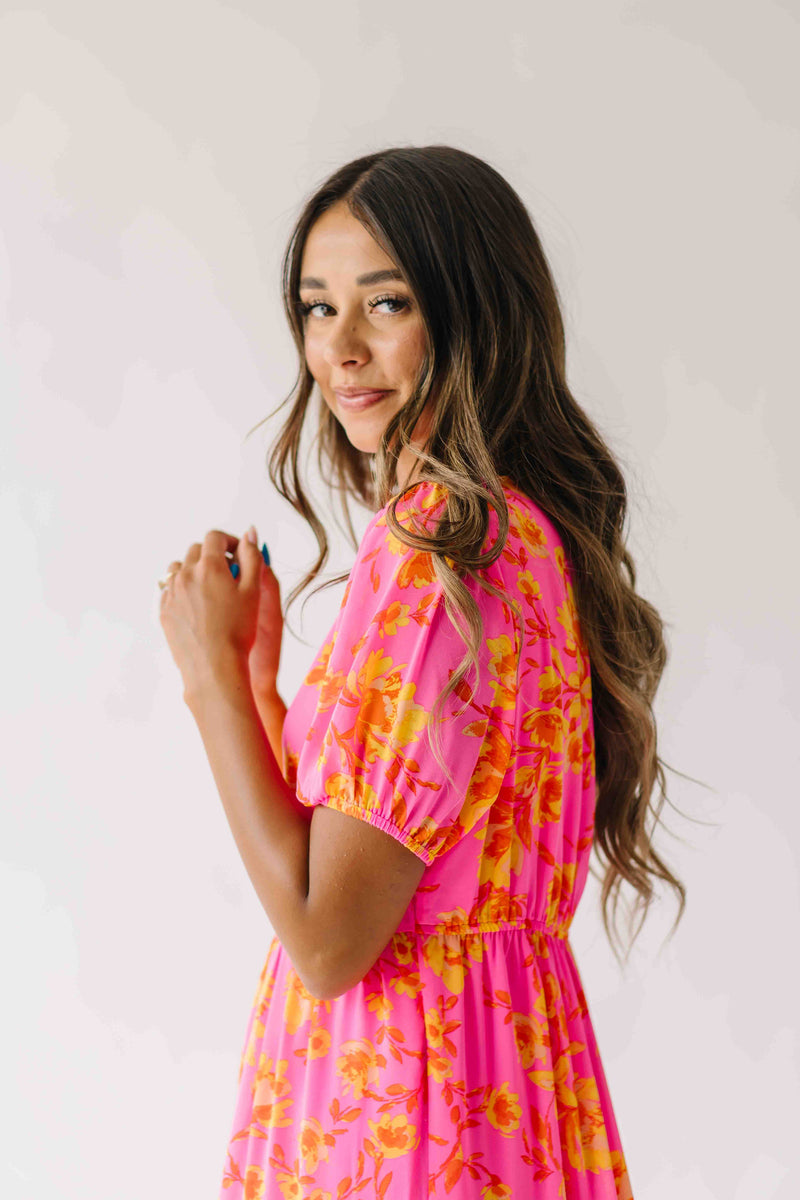 The Anaya Floral Maxi Dress in Pink Combo