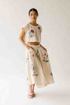 The Ralston Embroidered Blouse + Skirt Set in Ecru