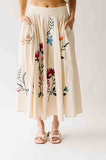 The Ralston Embroidered Blouse + Skirt Set in Ecru