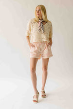 The Natalia Crochet Cardigan in Ivory