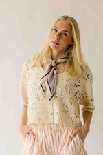 The Natalia Crochet Cardigan in Ivory
