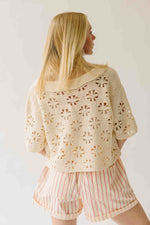 The Natalia Crochet Cardigan in Ivory