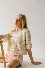 The Natalia Crochet Cardigan in Ivory