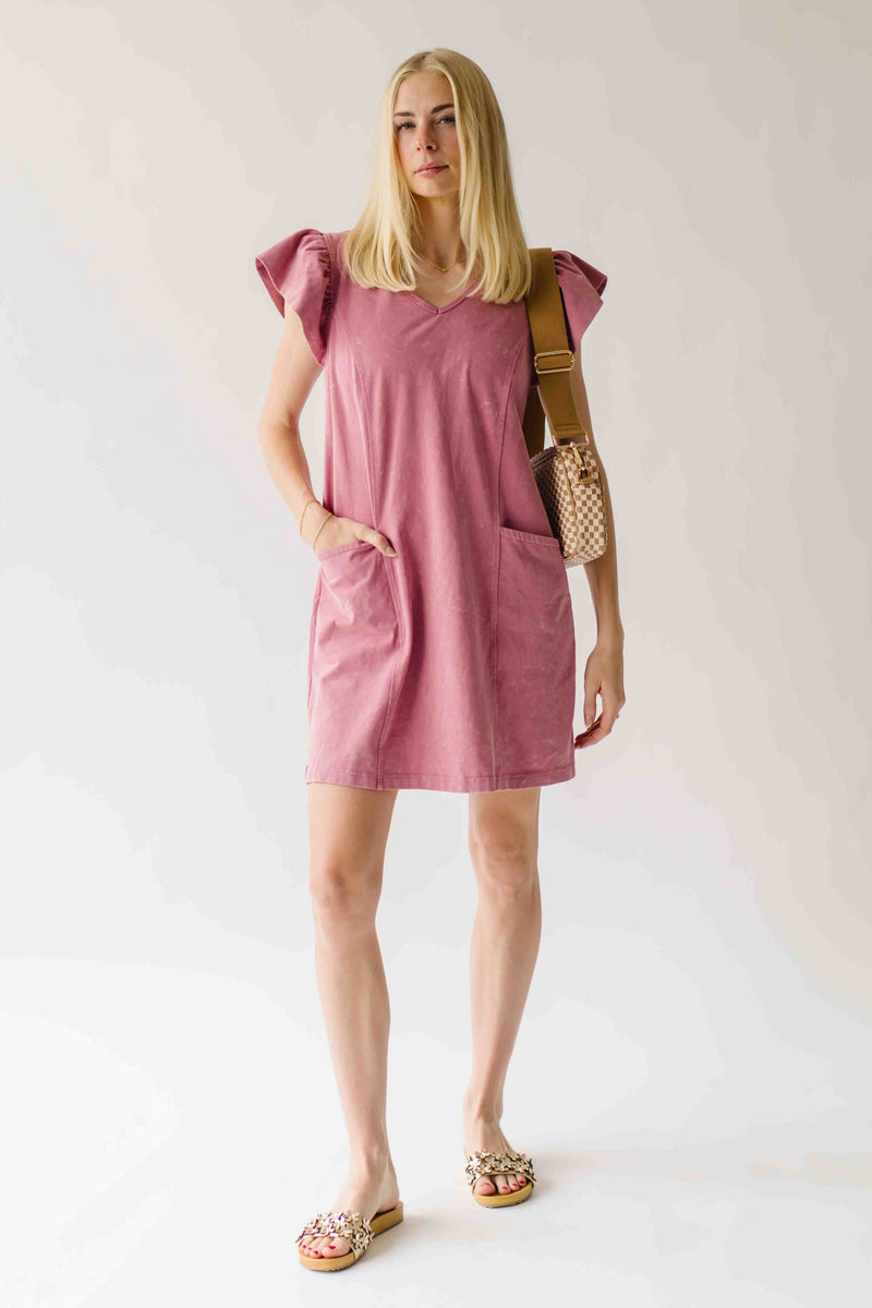 The Alda Mineral Shift Dress in Mauve
