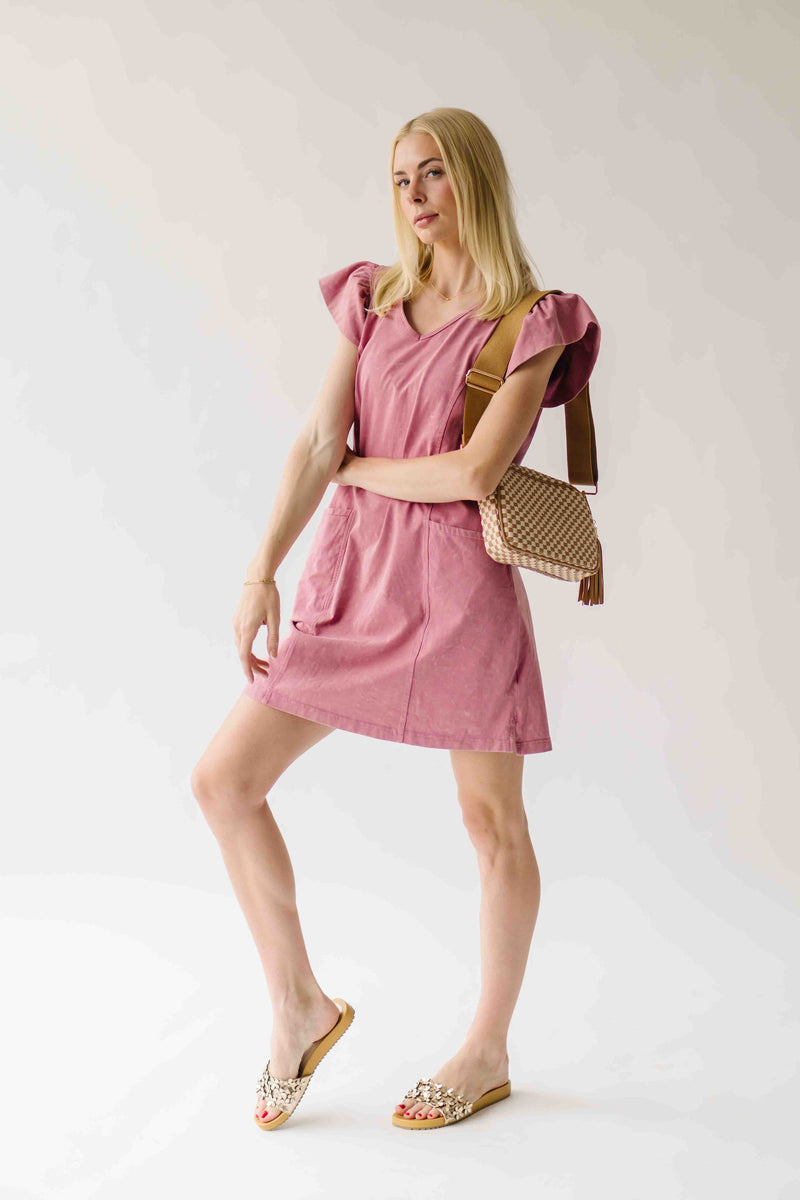 The Alda Mineral Shift Dress in Mauve