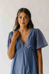 The Harston Flutter Sleeve Maxi Dress in Midnight Blue