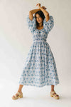 The Katrina Floral Midi Dress in Blue Multi