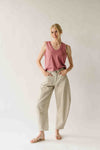 The Brinton Cropped Basic Tank in Coral