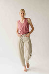 The Brinton Cropped Basic Tank in Coral