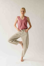 The Brinton Cropped Basic Tank in Coral