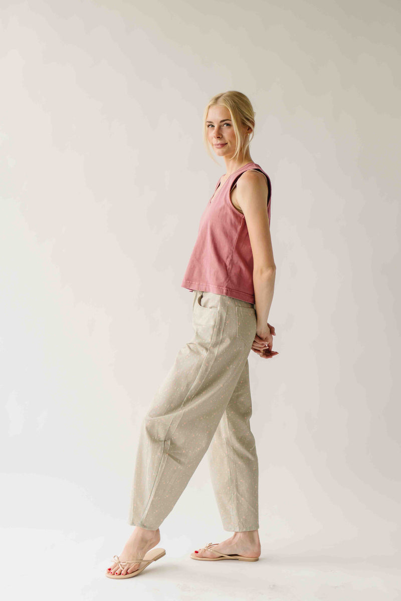 The Brinton Cropped Basic Tank in Coral