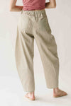The Stromberg Floral Barrel Pant in Taupe Grey