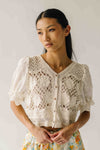 The Seward Eyelet Sleeve Blouse in Sand