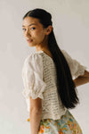 The Seward Eyelet Sleeve Blouse in Sand