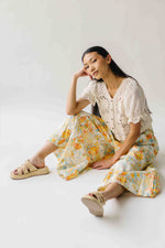The Seward Eyelet Sleeve Blouse in Sand